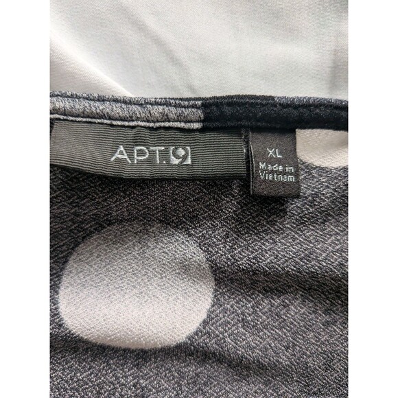 Apt. 9 Dress Women's XL Black White Faux Wrap Stretch Polkadot Casual Corpcore - Picture 7 of 12